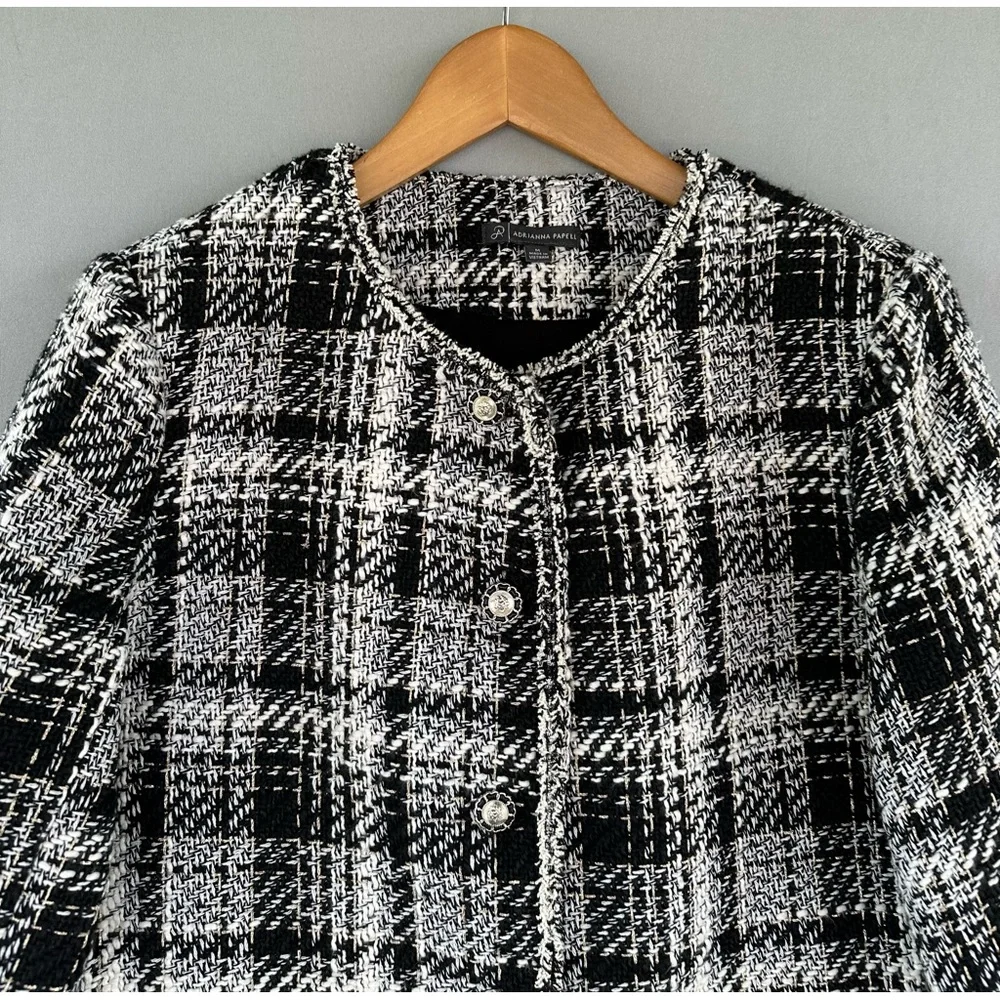 Adrianna Papell Blazer Jacket Tweed Women Size M